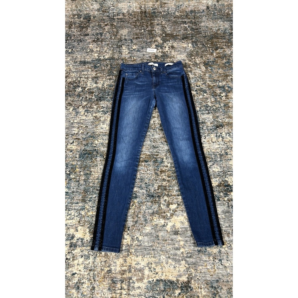 GUESS Sexy Curve Skinny Jeans Velvet Side Stripe Blue Denim Womens 27